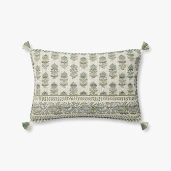 Sage Blossom Tassel Pillow