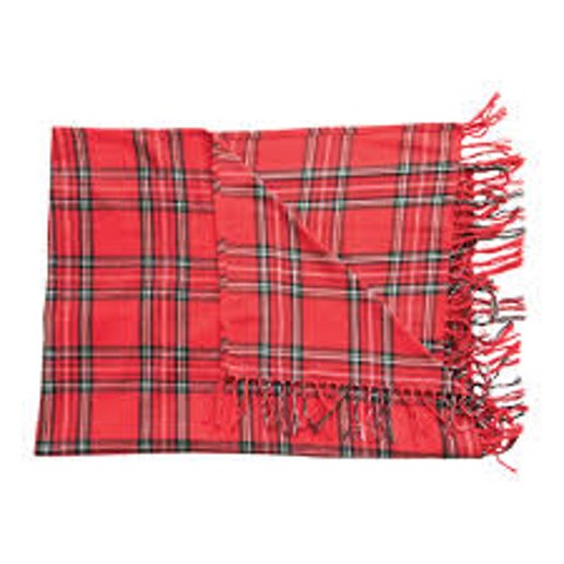 Brushed Cotton Plaid Throw with Fringe