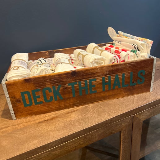 Deck The Halls Holiday Wood Crate