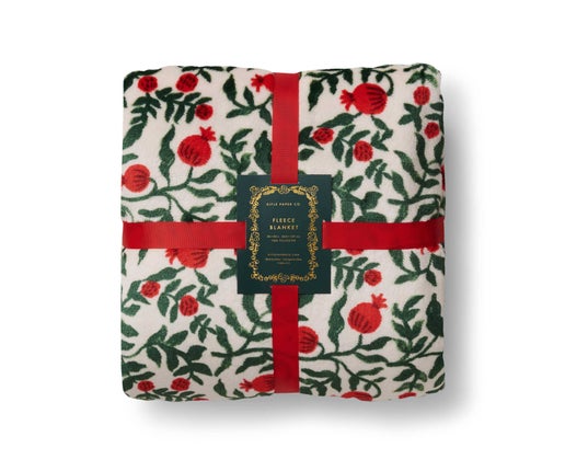 Christmastide Pomegranate Fleece Blanket