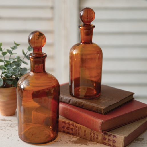 Amber Glass Bottle with Stopper