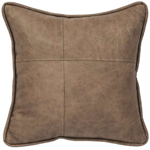 Mushroom Leather Pillow with Cloth Back